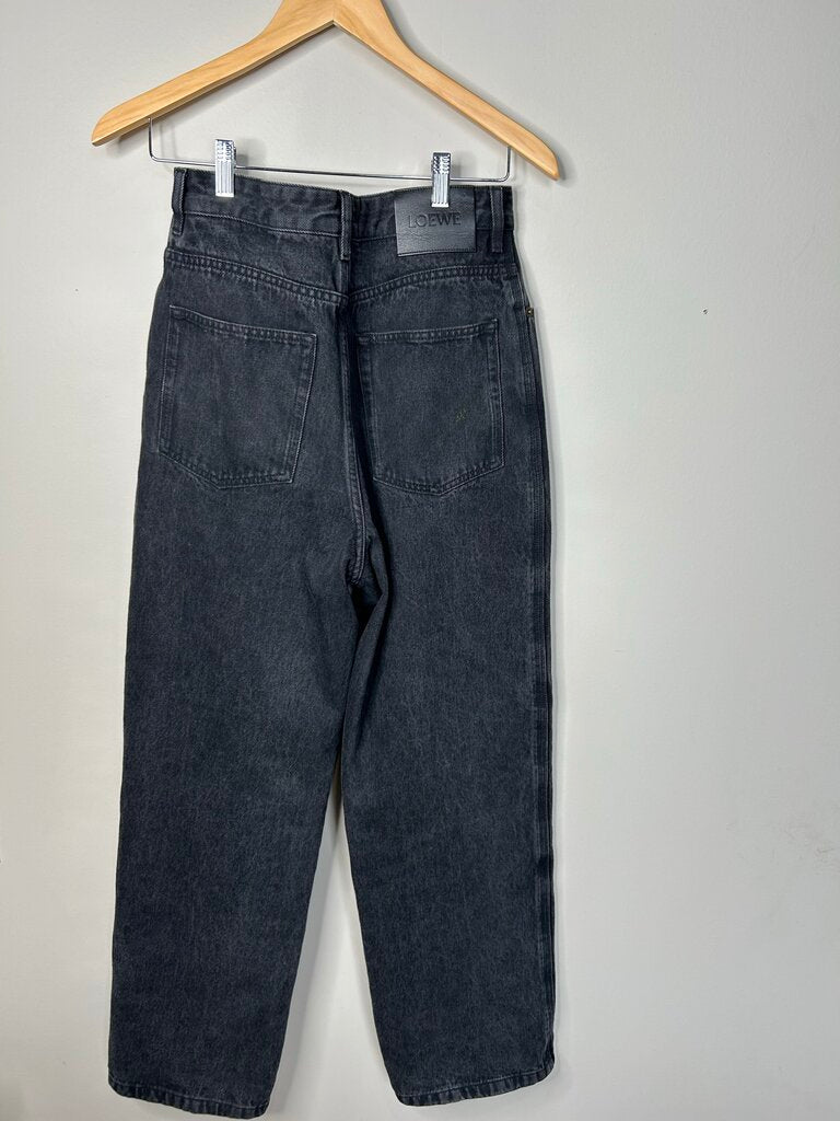 New Loewe Logo Knee Black Denim size 30