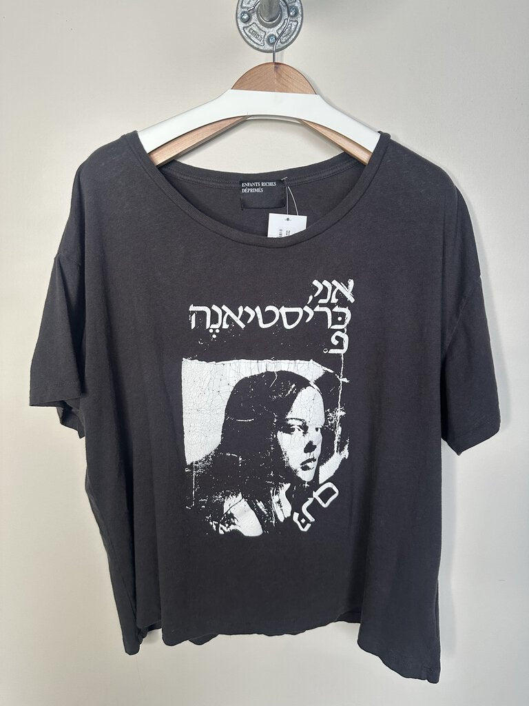 New ERD Hebrew Black Tee size XL