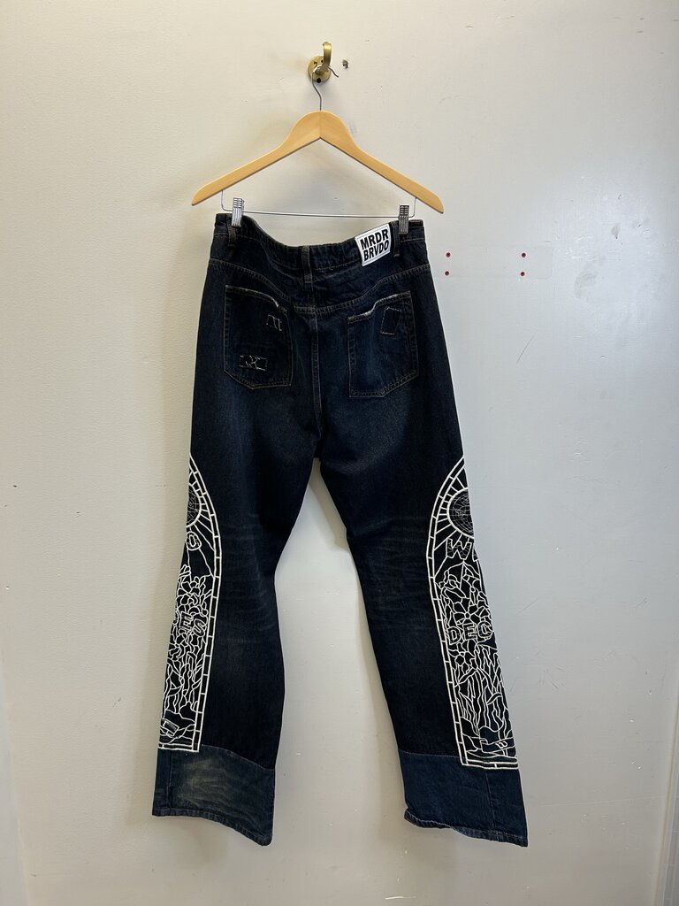 New WDW Raw Denim White Logo Size 38