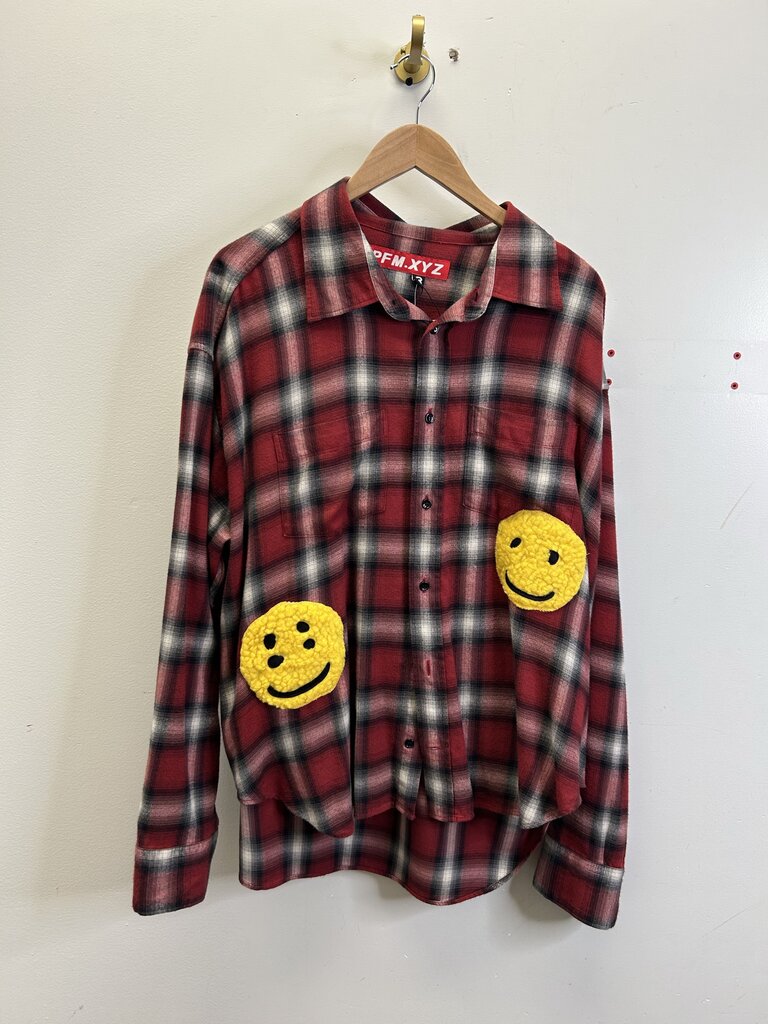 New CPFM Red Smiley Flannel Size 3