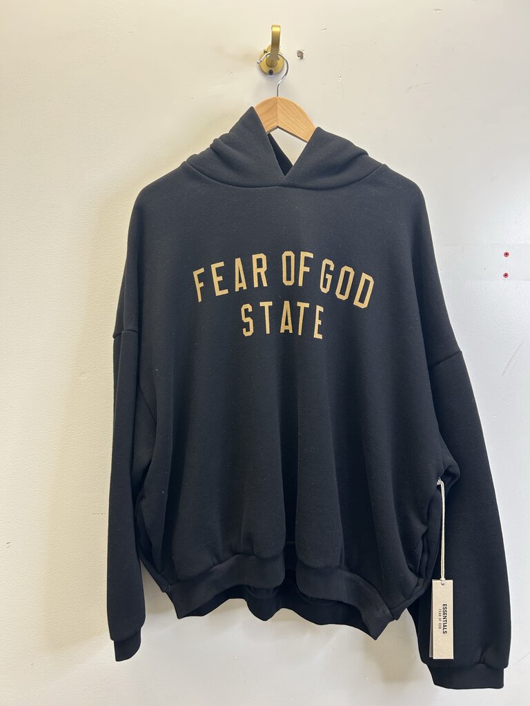 New Essentials FOG State Black Hoodie Size Large
