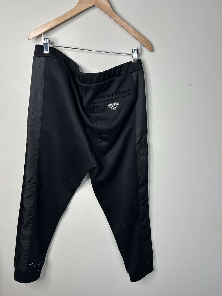 Preowned Prada Black Stripe Pants Size XL
