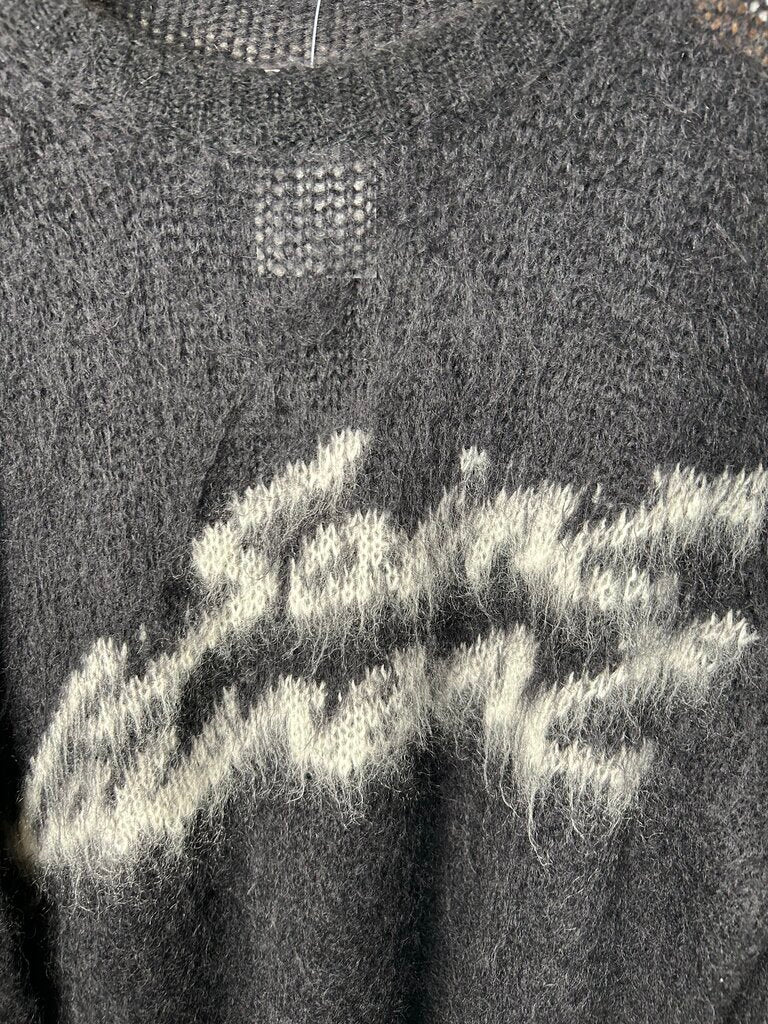 Preowned Saint Laurent Black Mohair Sweater Size