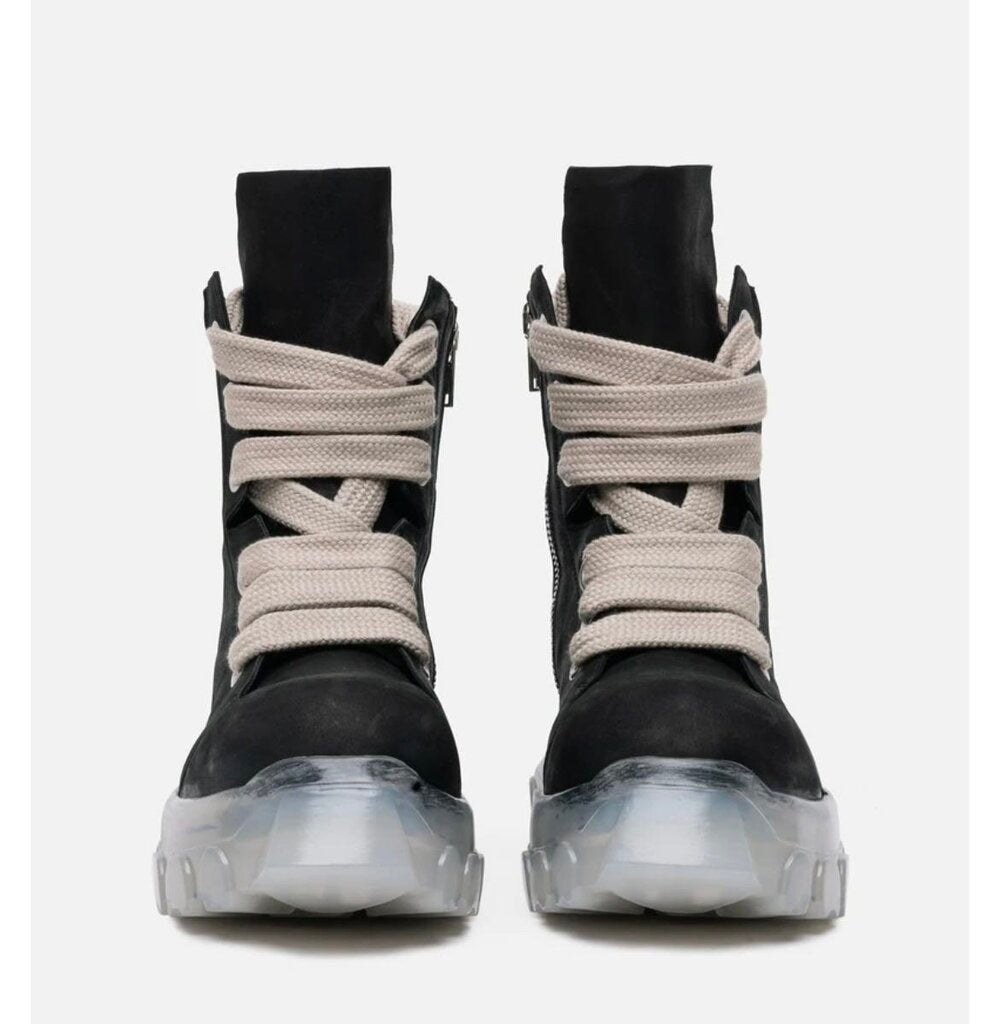 New Rick Owens Black Jumbo Lace Tractor Boots sz.40