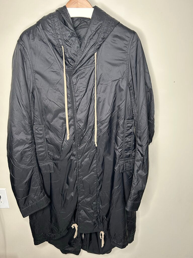 Preowned Rick Owens Black Trench Jacket Sz.Medium