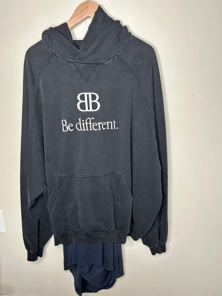 Preowned Balenciaga Layered Be Different Hoodie size XL