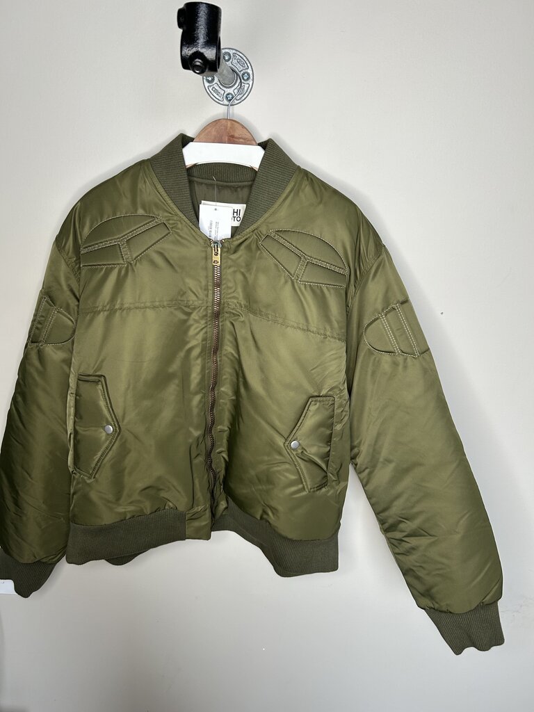 New Satoshi Nakamoto Olive Bomber Jacket Size XL