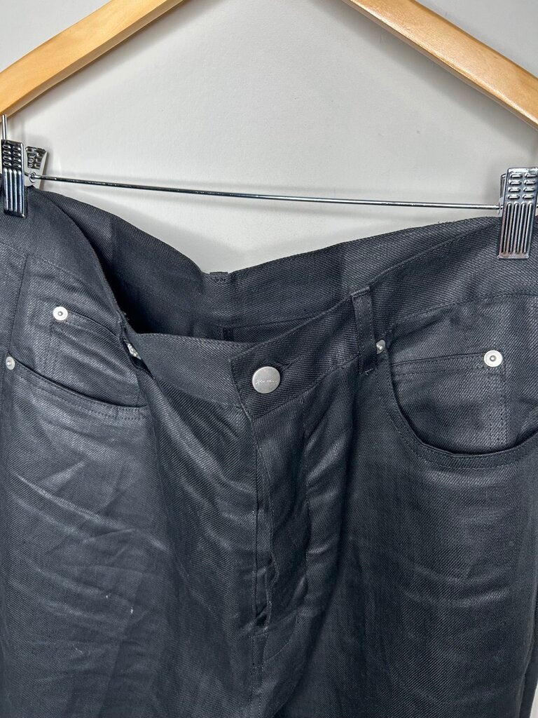 Preowned Rick Owens Twill Boot Cut Zipper Pants Black Sz.32