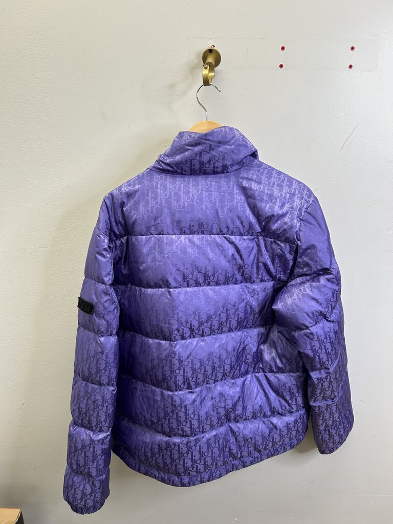 Preowned Dior Oblique Purple Puffer Size 50(zipper flaw)