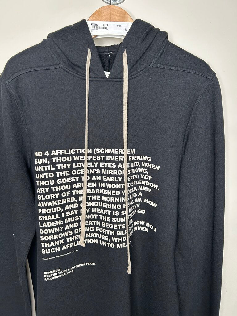 Preowned Rick Owens Black No. 4 Hoodie Size Medium