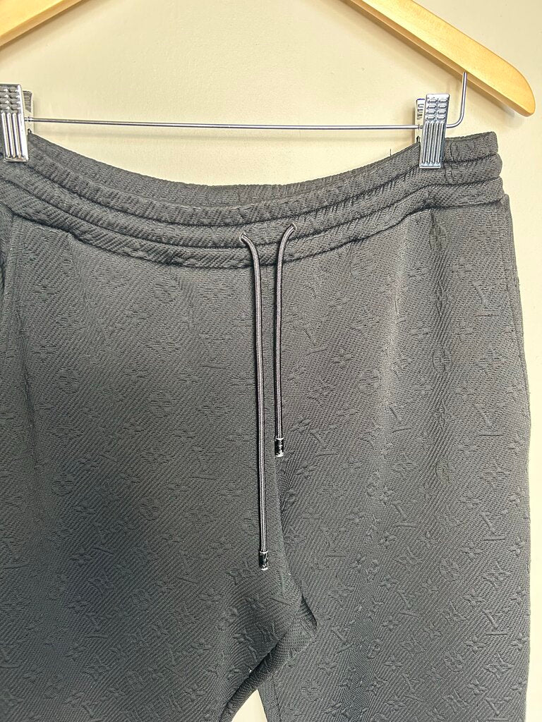 Preowned Louis Vuitton Monogram Black Track Pants Size XL