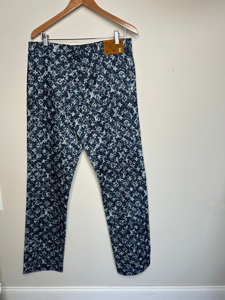 New Louis Vuitton monogram Blue White Denim Sz.32