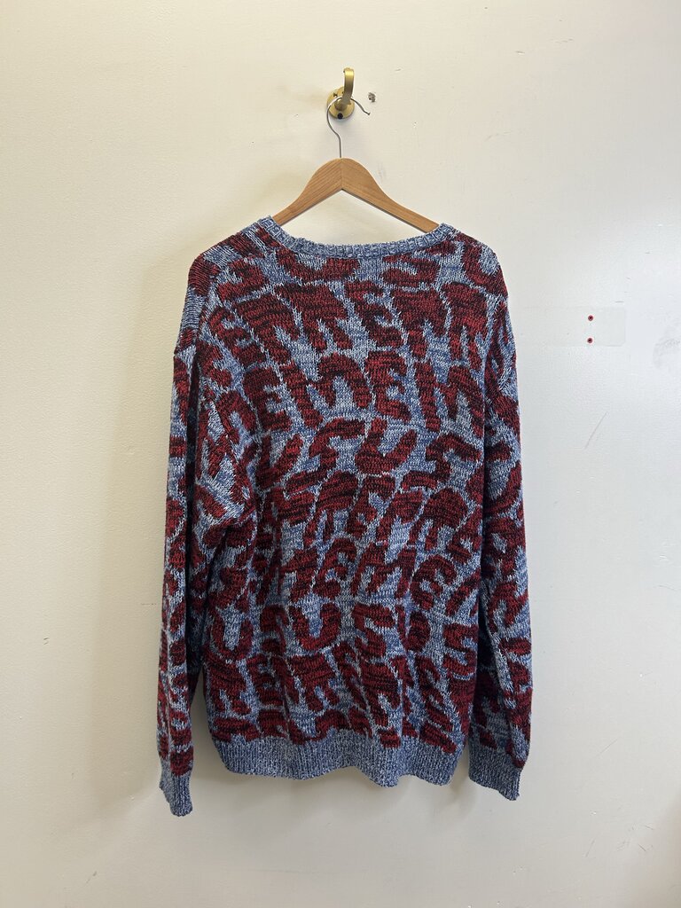 Preowned Supreme Red Blue Knit Sweater Sz.XL