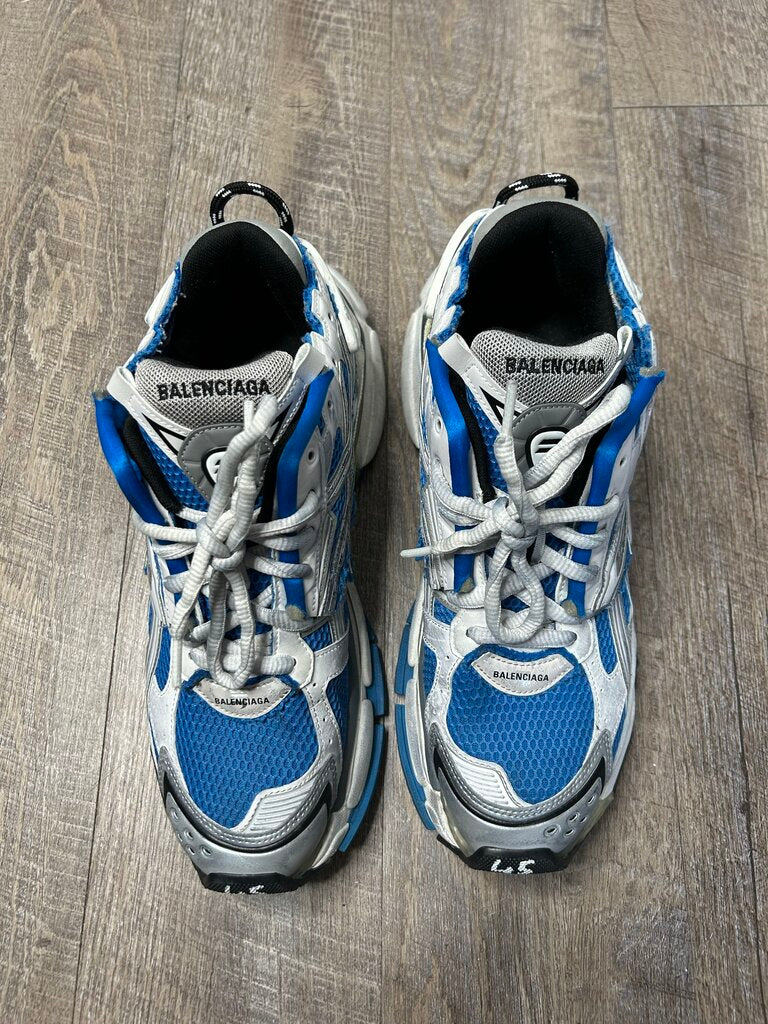 Preowned Balenciaga Blue White Runner s size 45