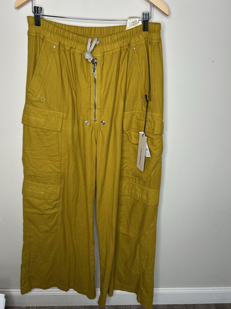 New Rick Owens Bela Cargo Ochre Sweatpants Size XL