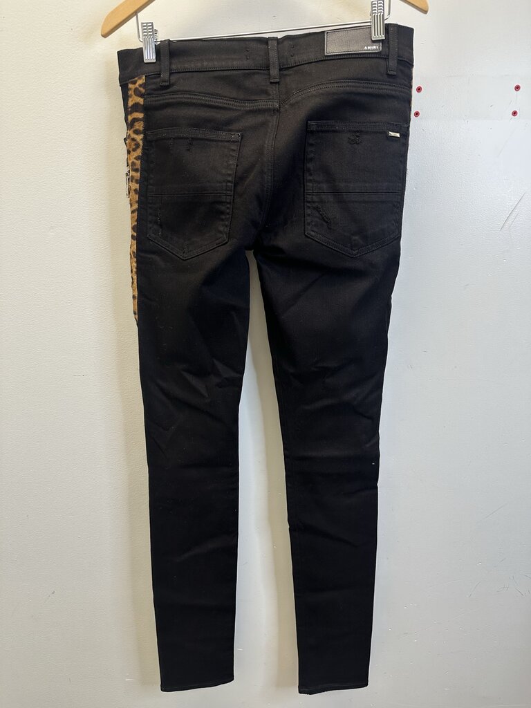 Preowned Amiri Cheetah Black Jeans size 30
