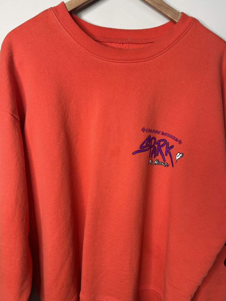 Preowned Chrome Heart Orange Spark Crewneck size 2XL