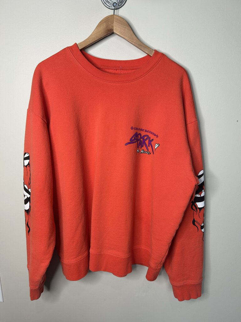 Preowned Chrome Heart Orange Spark Crewneck size 2XL