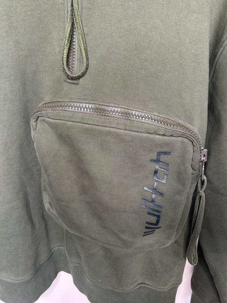 Preowned Louis Vuitton Olive Cargo Hoodie Size Medium