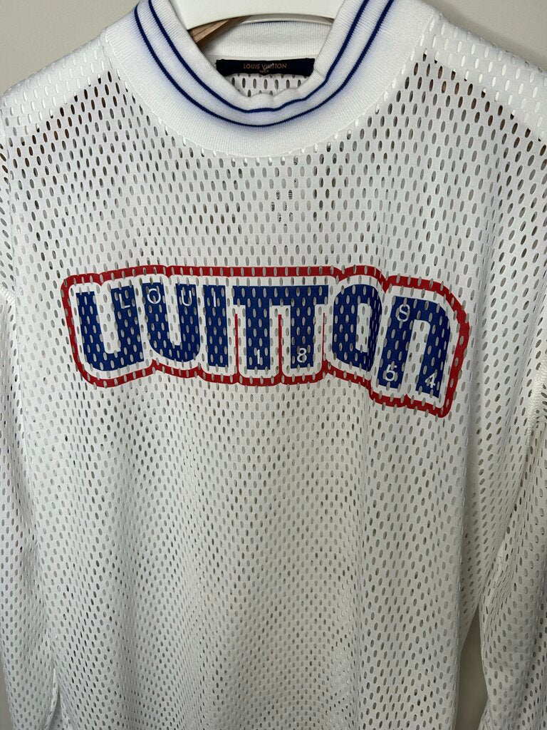Preowned Louis Vuitton Transparent L/S White Jersey size L