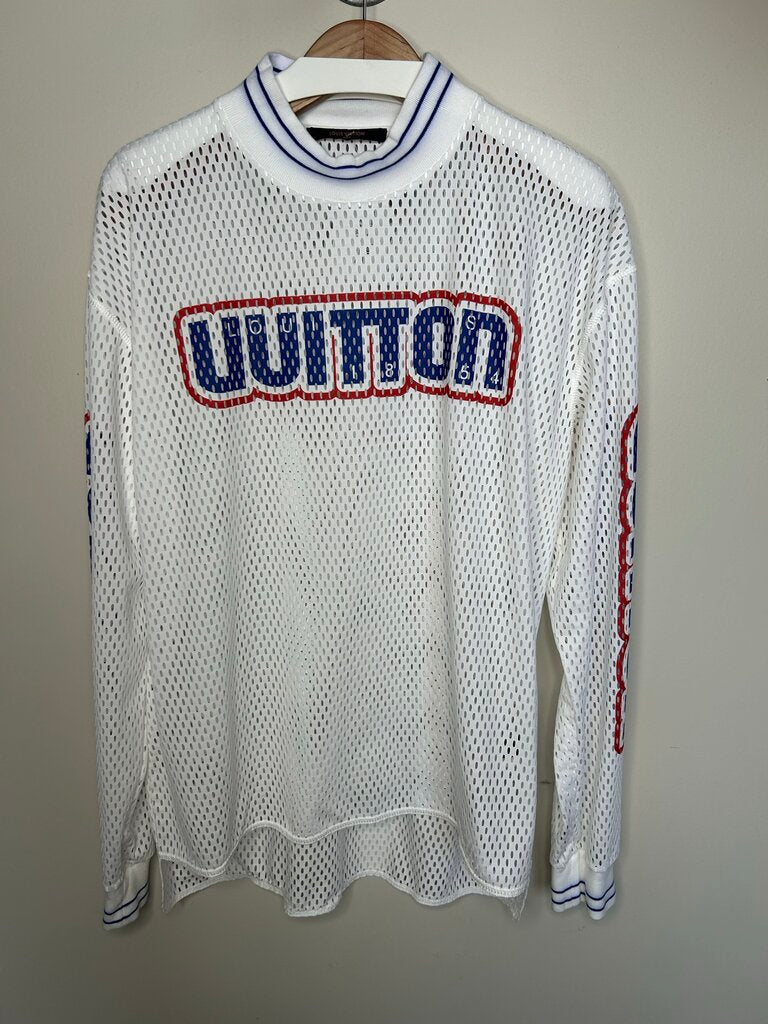 Preowned Louis Vuitton Transparent L/S White Jersey size L