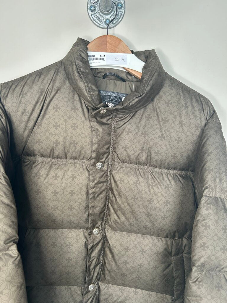 Preowned Chrome Hearts Olive Puffer Jacket Size M