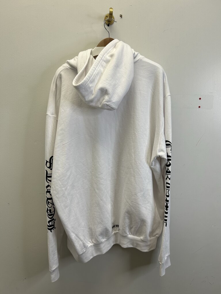New Chrome Hearts White Vertical Logo Hoodie Size XXL