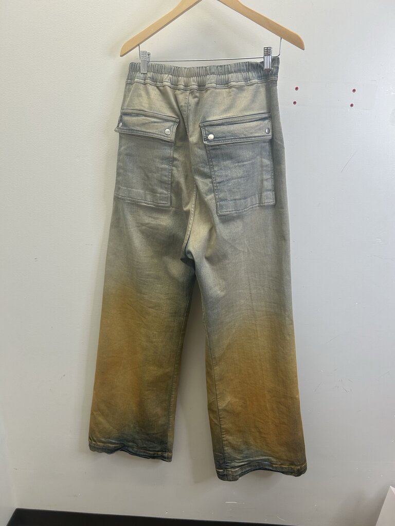 Preowned Rick Owens Sun Faded Denim Cargo Size Large