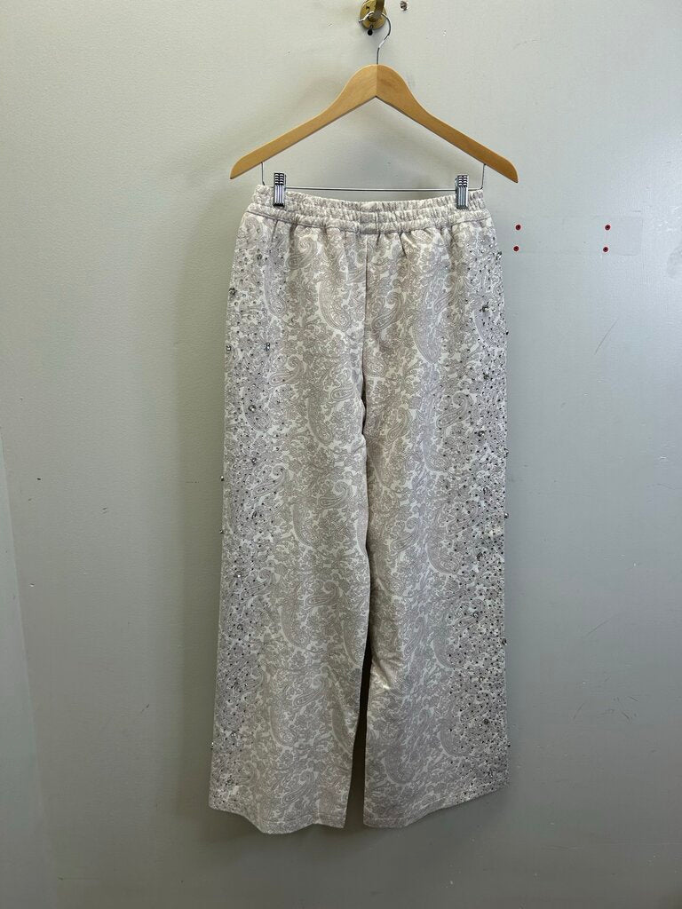 New Birth Of Royal Child White Paisley Sweatpants Size S