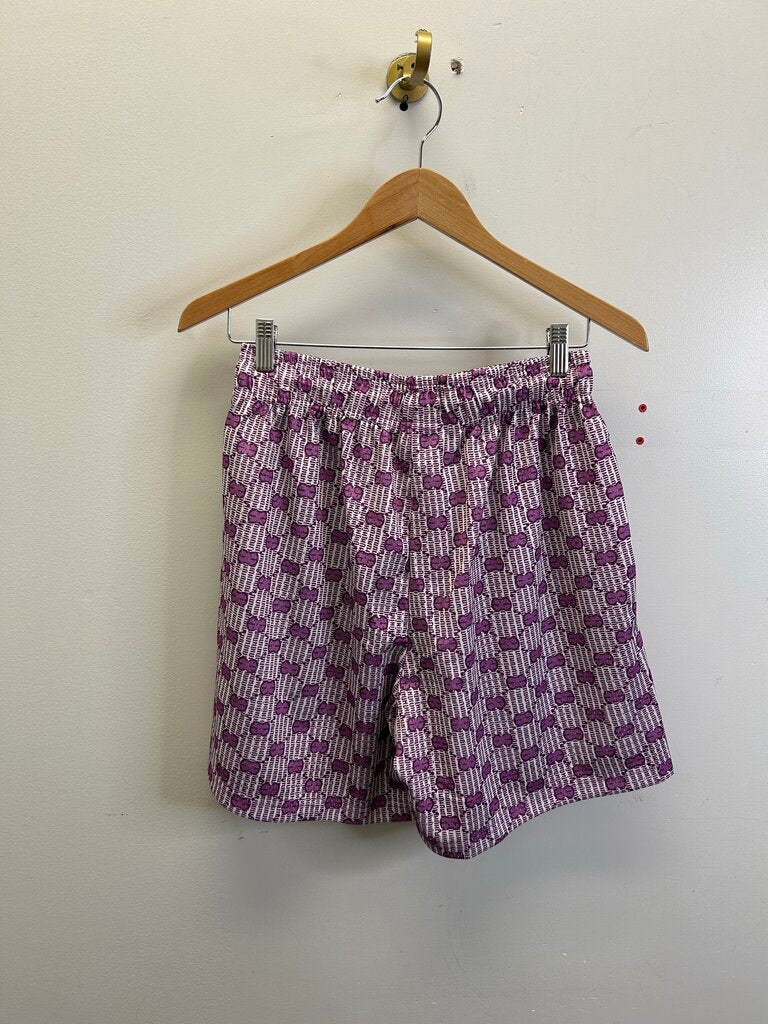 New EE Purple Monogram Mesh Shorts size L