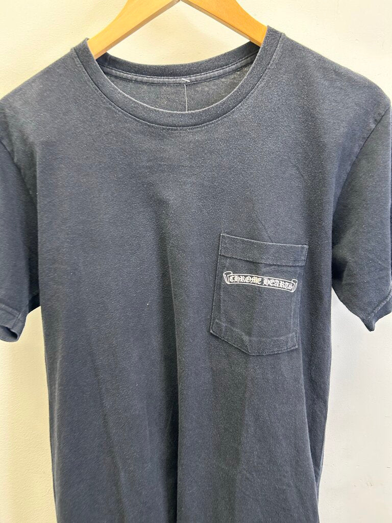 Preowned Chrome Hearts Black Scroll Star Tee Size Medium