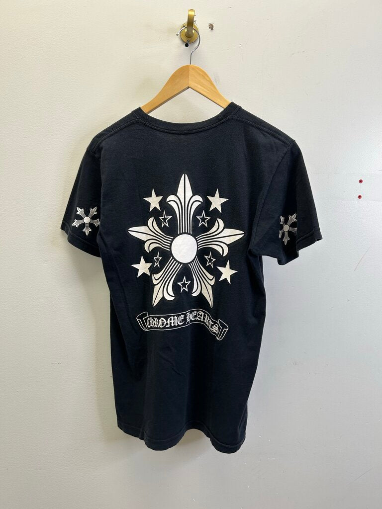 Preowned Chrome Hearts Black Scroll Star Tee Size Medium