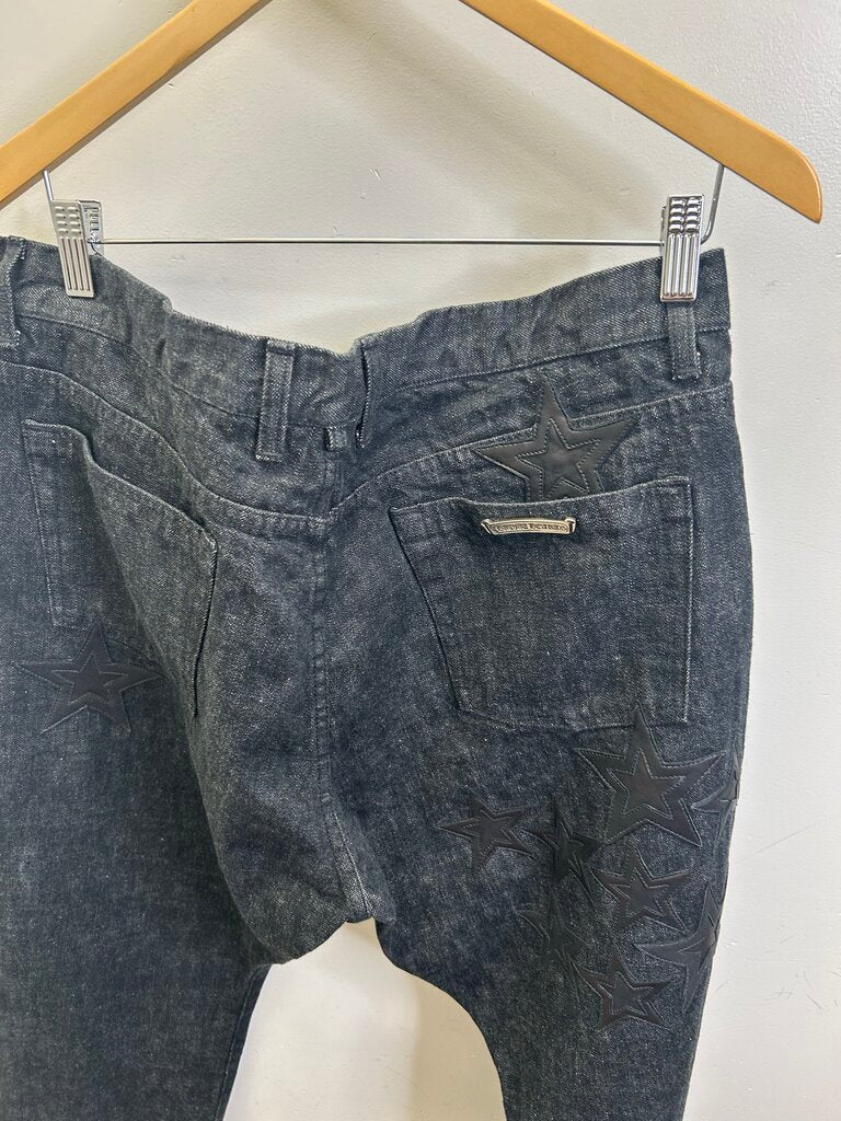 New Chrome Hearts Black Star Patch Denim Size 40