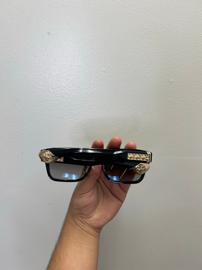 Preowned Chrome Hearts Sluss Bussin II Black Gold Frames