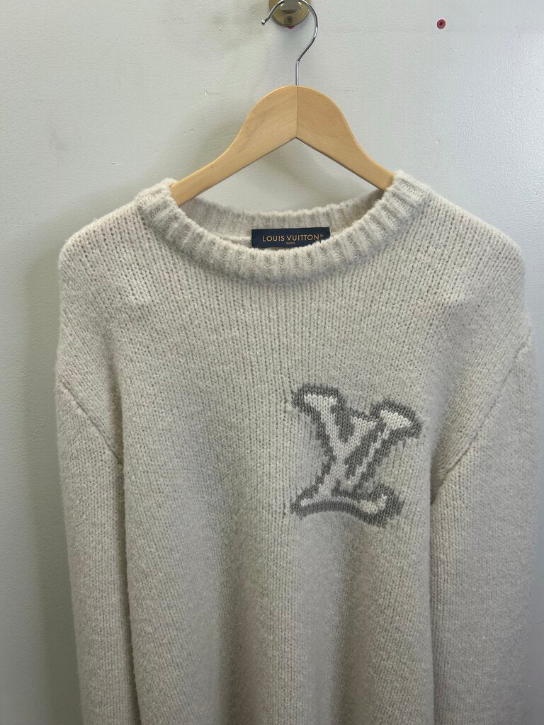 Preowned Louis Vuitton Cream Knit Sweater sz.XXL