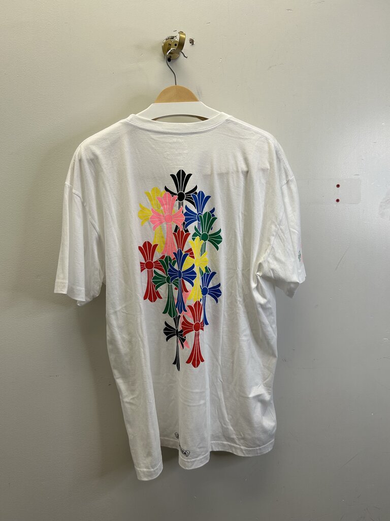 New Chrome Hearts White Multi Color Cross Tee Size XXL