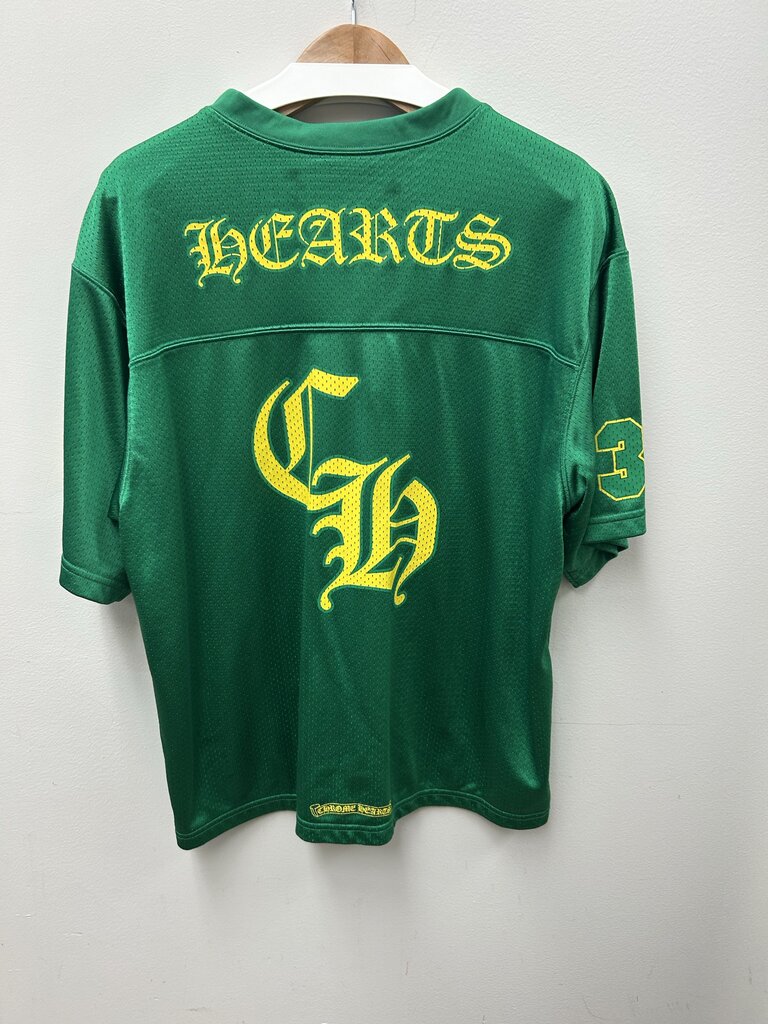 Preowned Chrome Hearts Matty Green & Yellow Brazil Short Sleeve Jersey sz.L