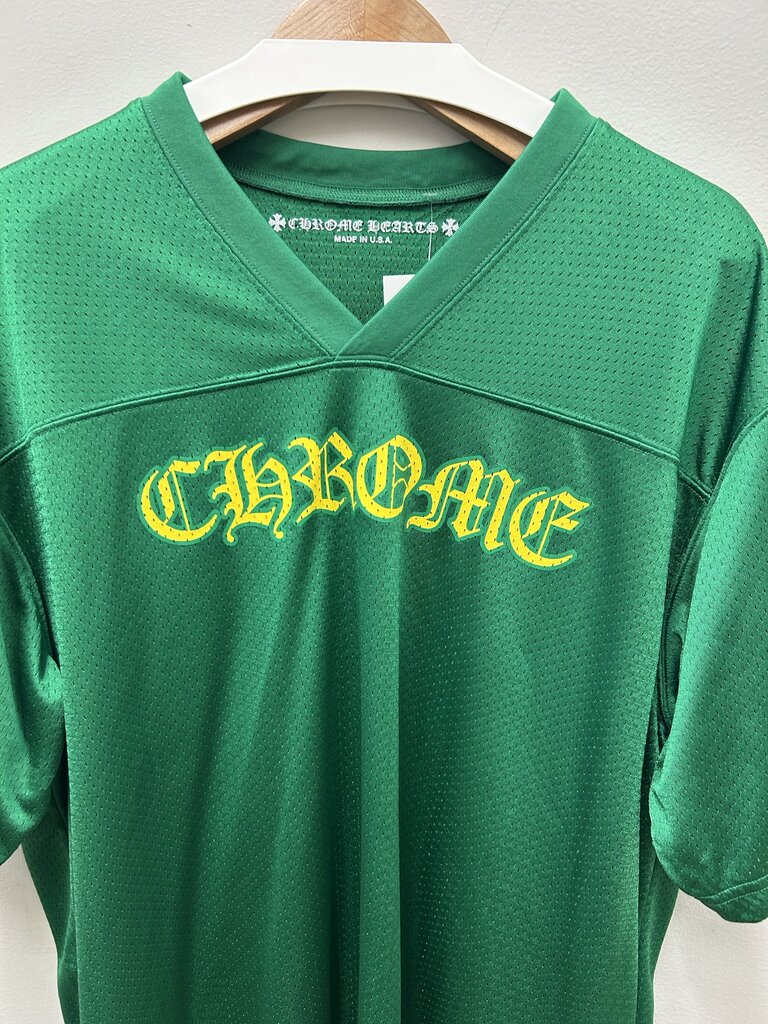 Preowned Chrome Hearts Matty Green & Yellow Brazil Short Sleeve Jersey sz.L