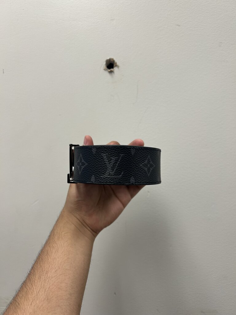 Preowned Louis Vuitton Monogram Black Belt Size 40
