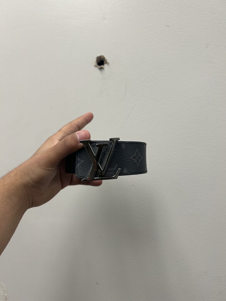 Preowned Louis Vuitton Monogram Black Belt Size 40