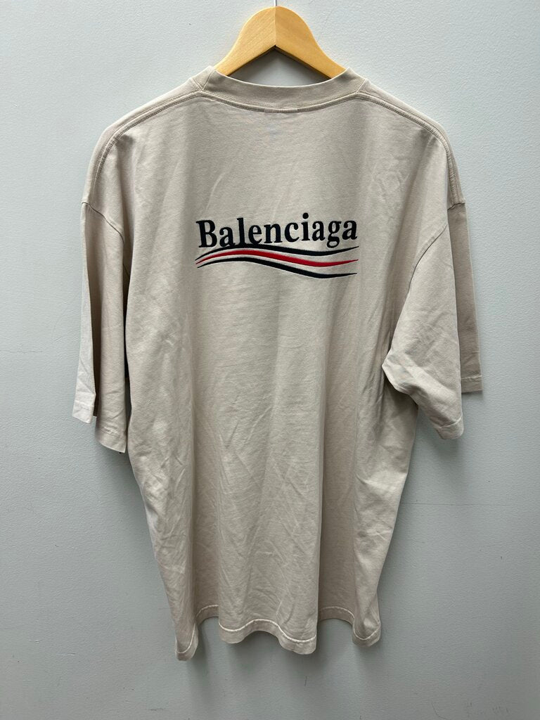 New Balenciaga Tee Tan Campaign Sz.Medium