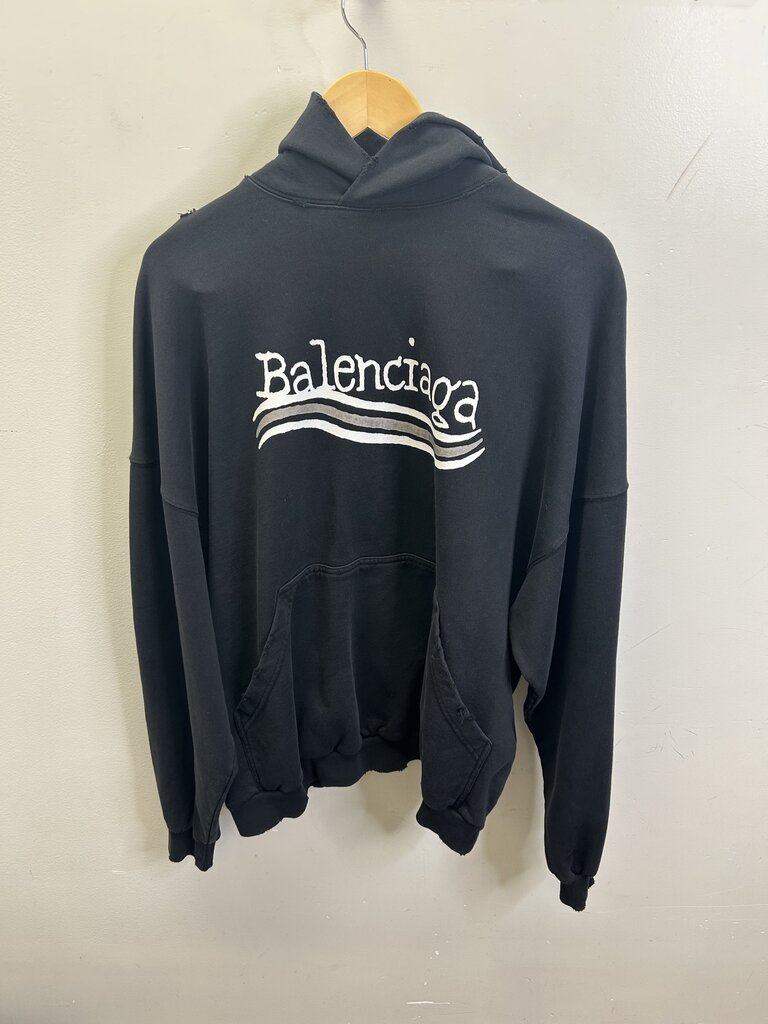 New Balenciaga Hoodie Black White Campaign Sz.1