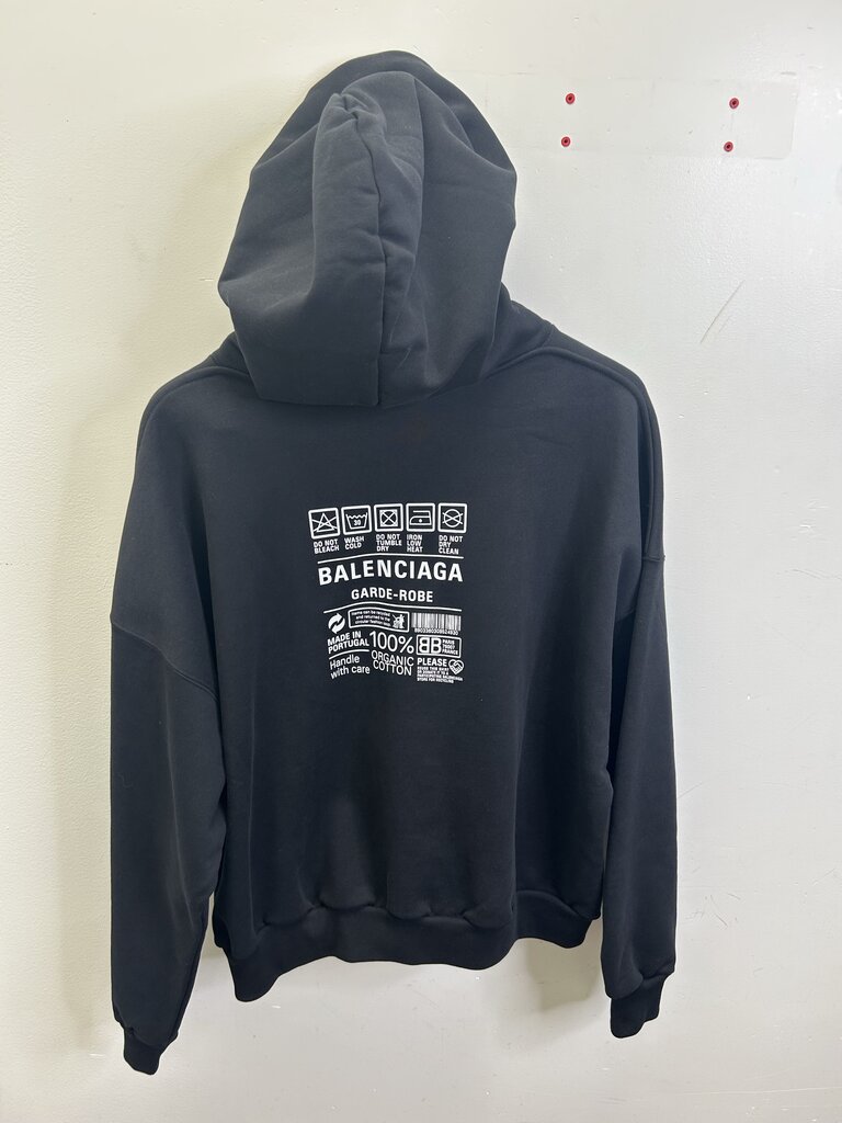 New Balenciaga Hoodie Black White Garde Robe Sz.XS