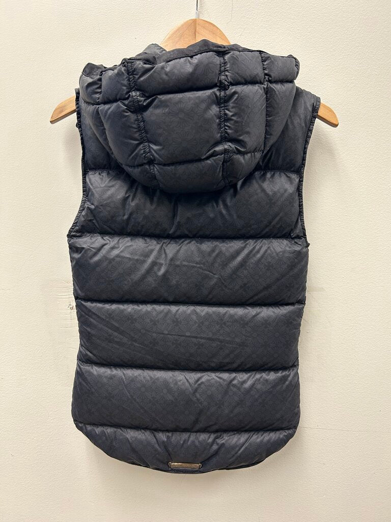 Preowned Chrome Hearts Monogram Black Puffer Vest size XS