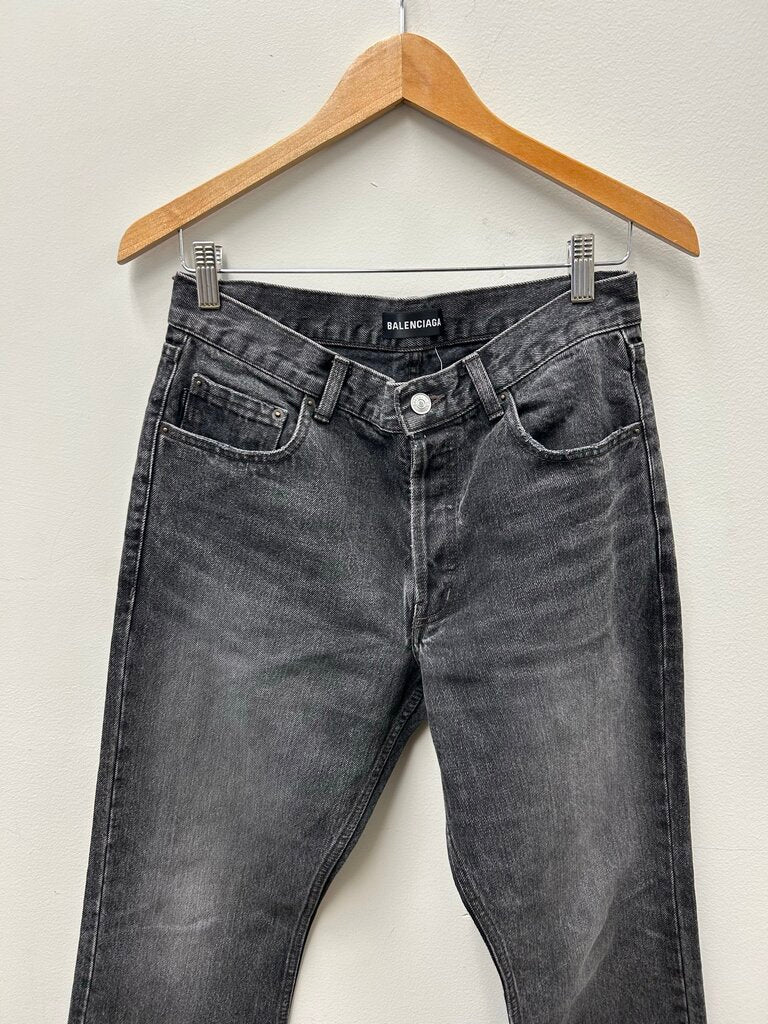 Preowned Balenciaga Flare Grey Denim size 29
