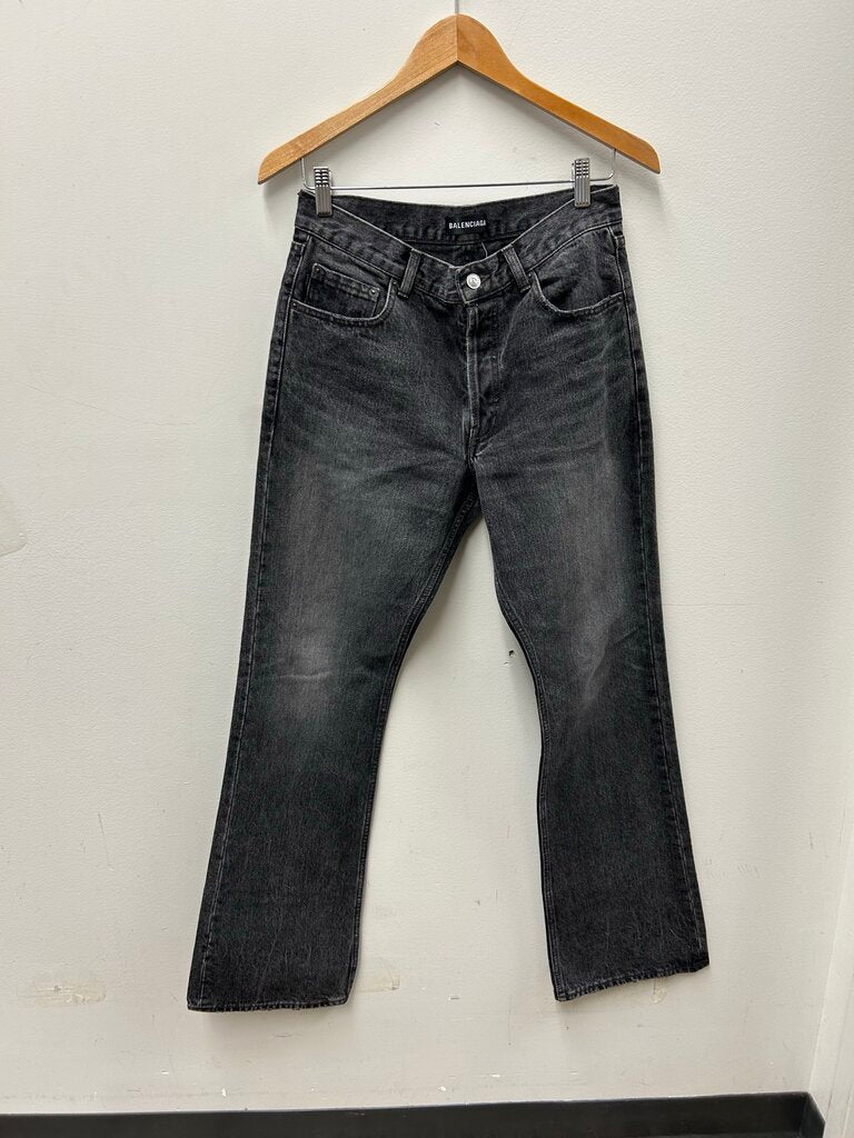 Preowned Balenciaga Flare Grey Denim size 29