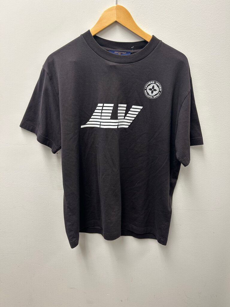 Preowned Louis Vuitton Charcoal United Tee Size Medium
