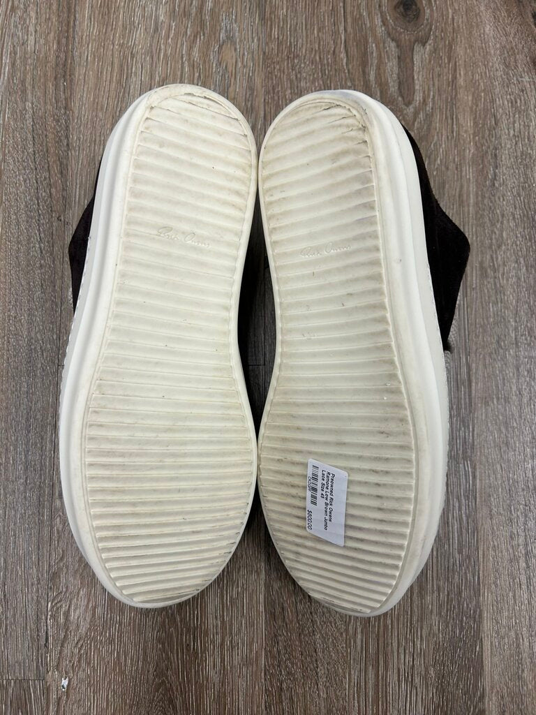 Preowned Rick Owens Ramone Low Brown Jumbo Lace Size 45