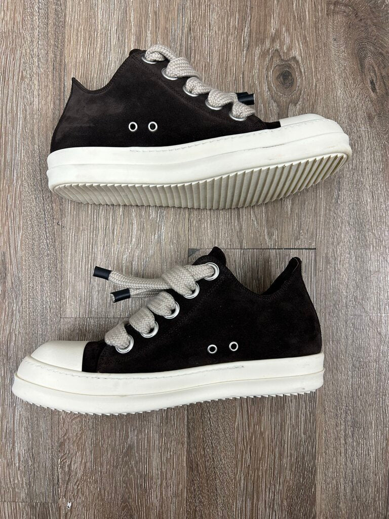 Preowned Rick Owens Ramone Low Brown Jumbo Lace Size 45