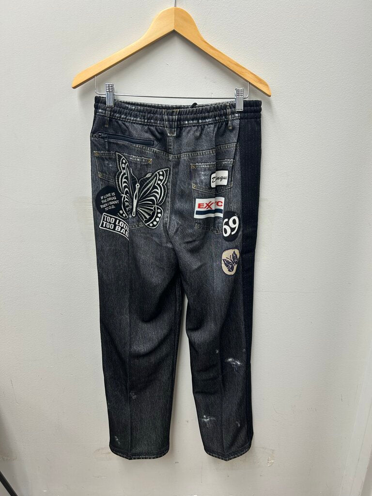 New Needles Denim Black Track Pants Size Medium